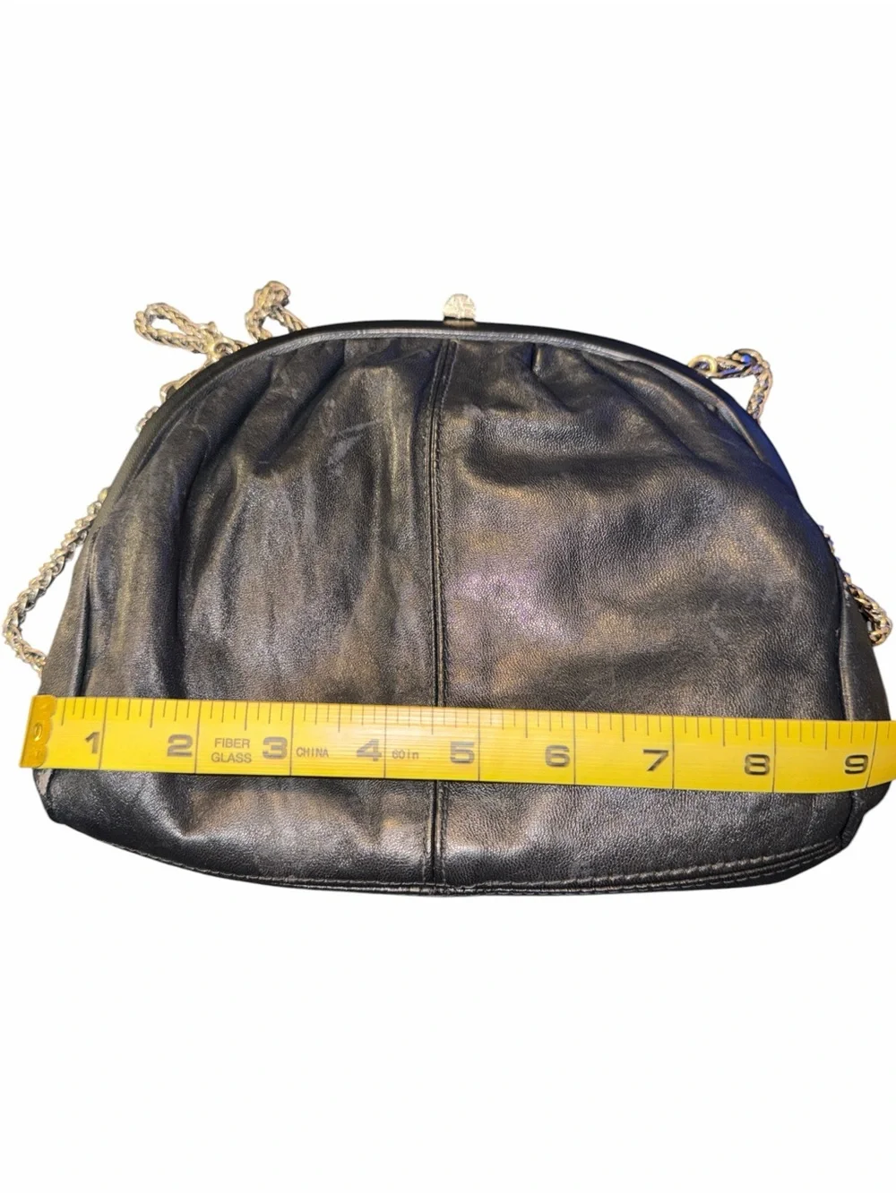 Sleek Black Leather Chain-Handle Women's Shoulder Bag